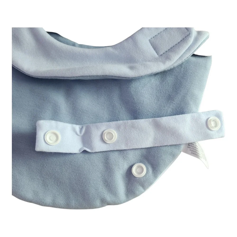 NWT Demdaco Puppy Bib Blue Soft Detachable Pacifier Or Teether Clip Baby Toddler